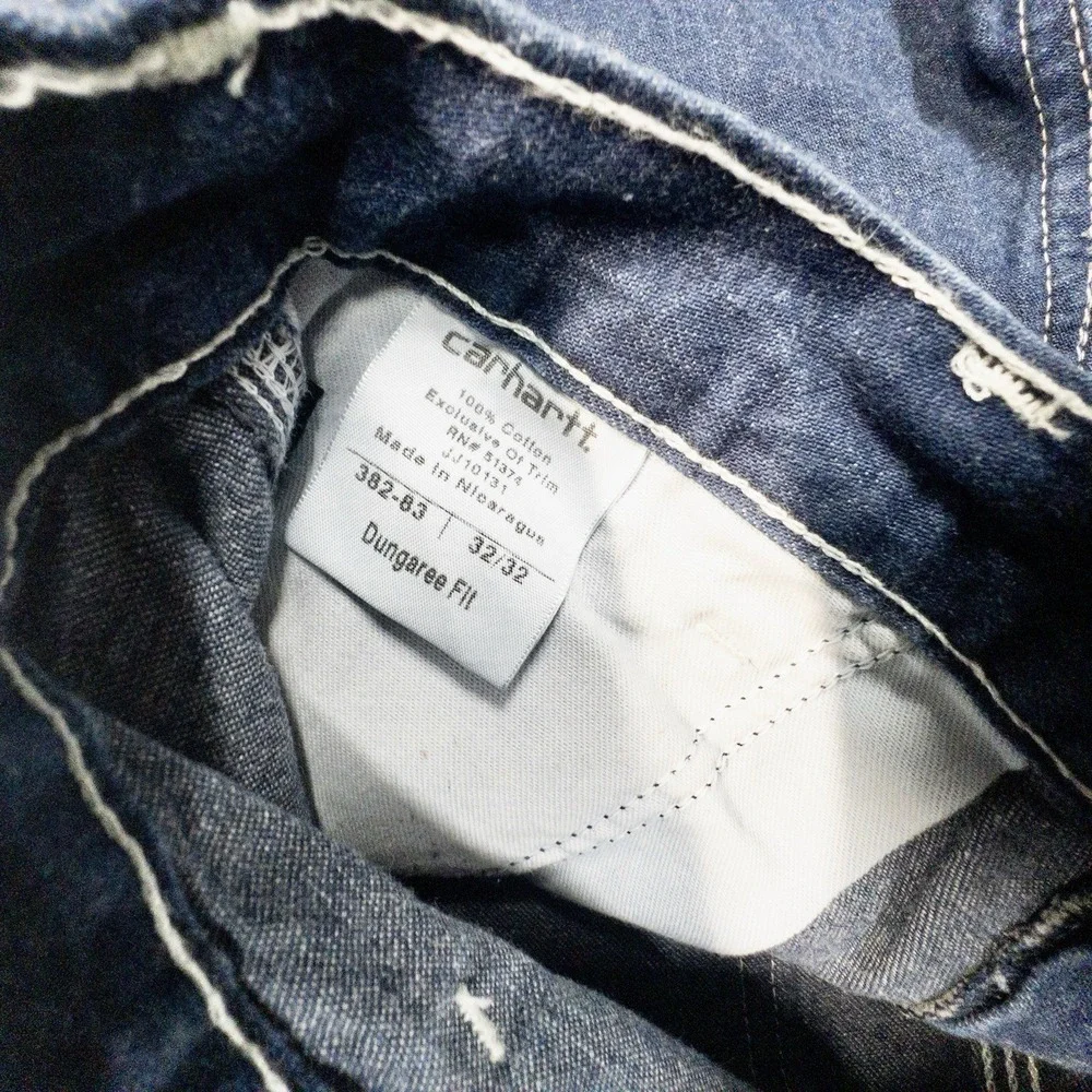 Carhartt 382-83 Denim Carpenter Pants‎ 32x32 Triple Stitched Dungaree Workwear